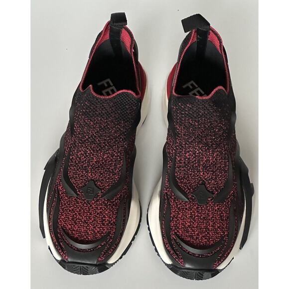 NIB 1050 Fendi Flow Men\'s Fabric Black/Red Sneakers 11 US (Fendi 10) 7E1504 IT main image 12